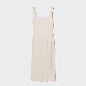NWT Cream Ribbed Midi/Maxi Dress